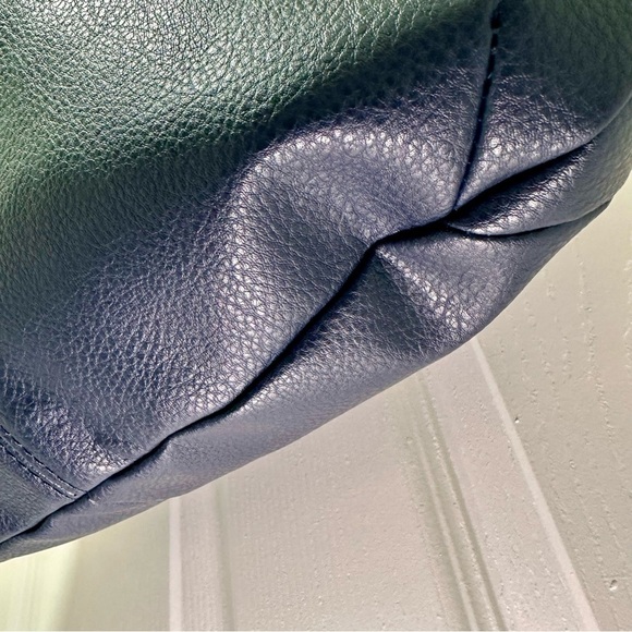 Noirvere Vegan Leather Medium Navy Hobo Bag - Picture 9 of 13